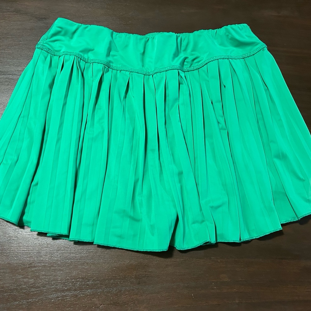 Pleated Mini Skirt - Emerald Green